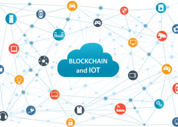 Internet of things concept and Blockchain technology Smart Home Technology Internet networking concept. Internet of things Cloud with apps.